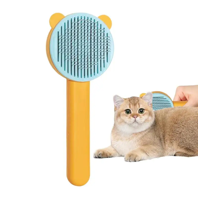 

Cat Brushes For Indoor Cats Cat Slicker Brush Self Cleaning One-Click Cleaning Cat Brush For Long Or Short Haired Cats Cat Comb