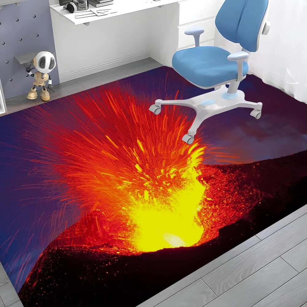 Volcanoes Hallway Carpet Retro Multiple Choice Living Room Kitchen Rug Non-Slip Welcome