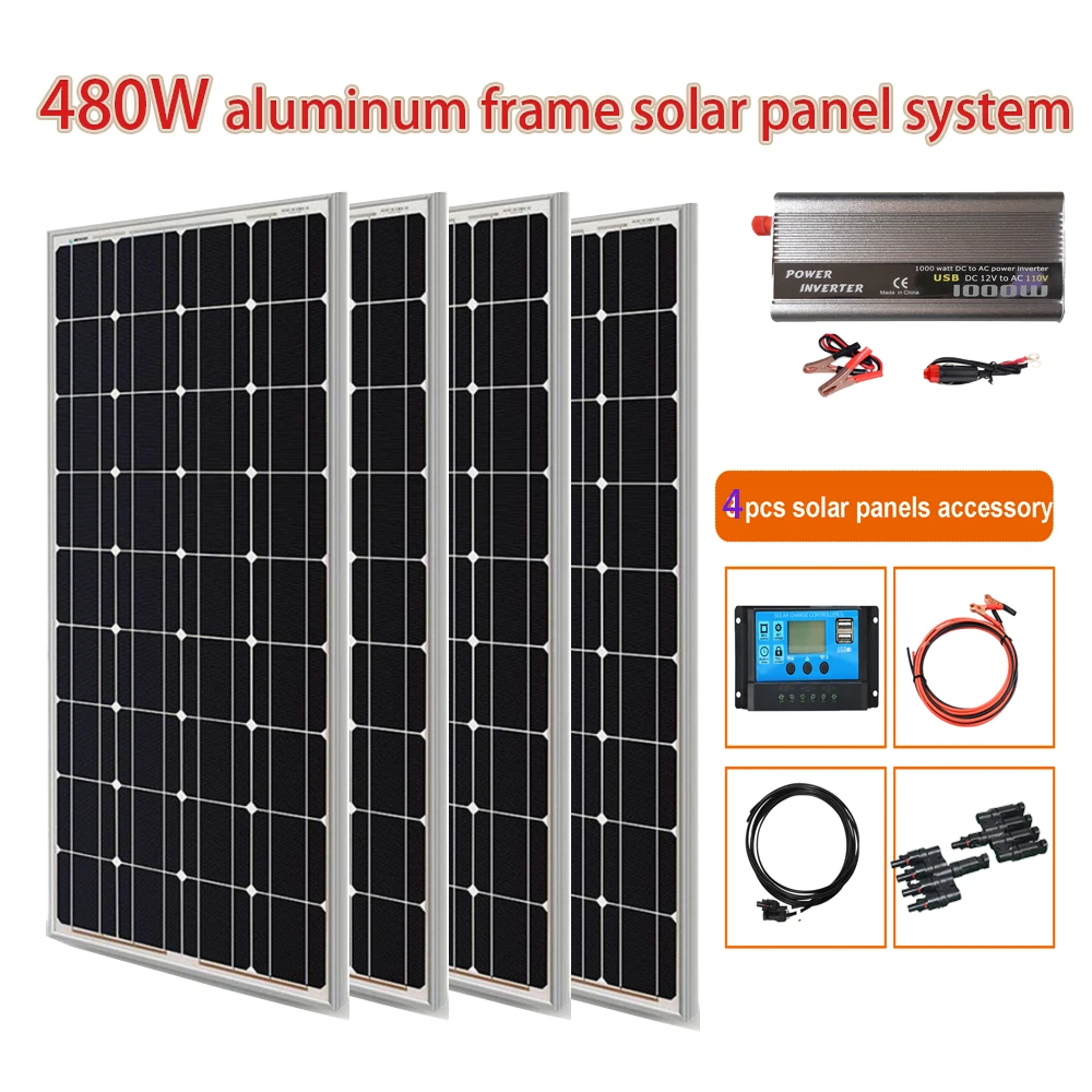 

480W Solar Panel OR 12V 110V 220V Solar panels System Sun Battery Charger Power Generation Off-grid Photovoltaic Module Suitable