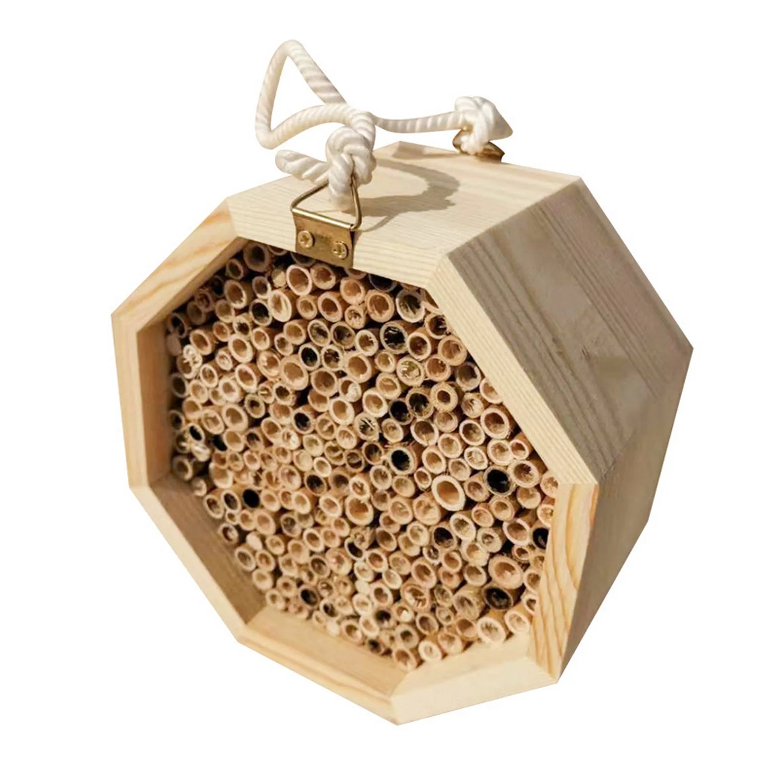 

Honeycomb Natural Bamboo Bee House, 5.9" Small Bee Habitat Bee Hive, Ideal for Bee Pollination in Garden Yards