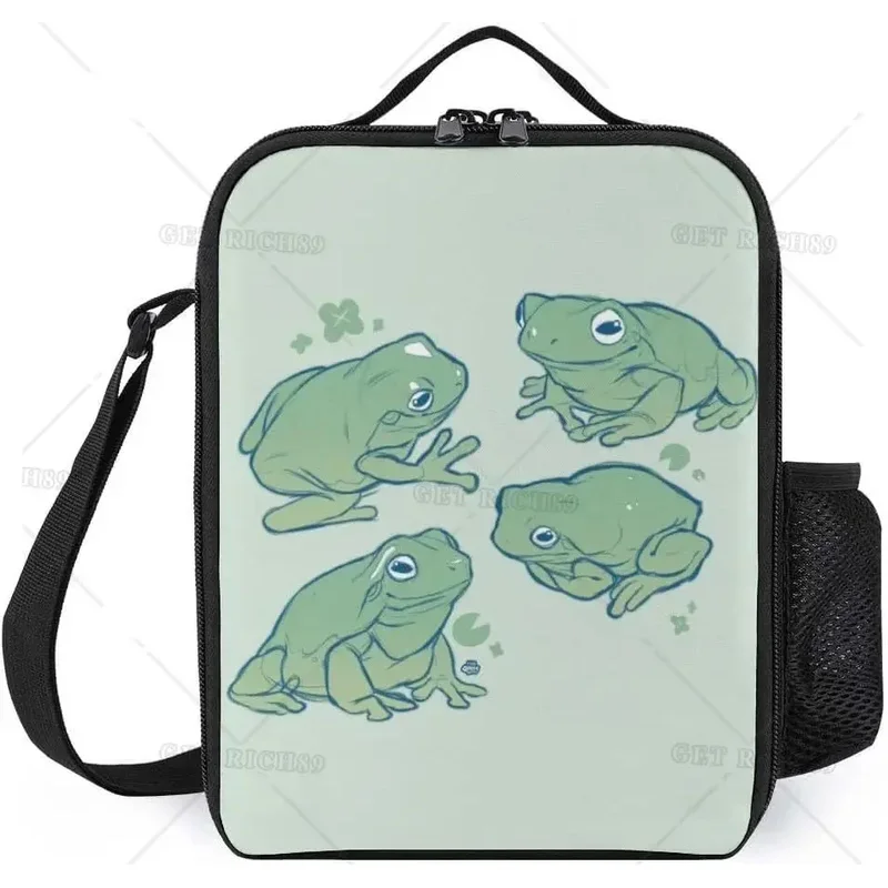 Детская изолированная сумка для ланча в виде лягушки маленькая милая