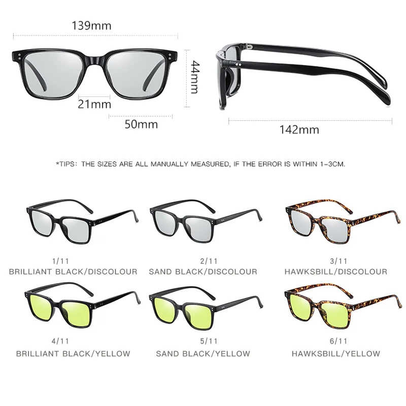 LIOUMO Photochromic Sunglasses Men Polarized Day Night Vision Driving Glasses Women Retro Rivets Frame Eyewear zonnebril heren