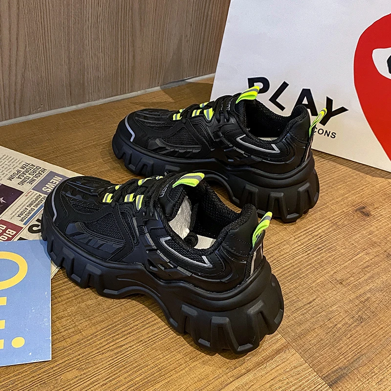 Женские массивные кроссовки на платформе весенние сетчатые повседневные