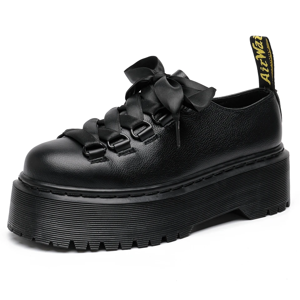 

2023 Uniform Shoes Small Genuine Leather Shoes Female British Girl Japanese Wild Black Mary Jane Shoes Lolita Platform Footwear