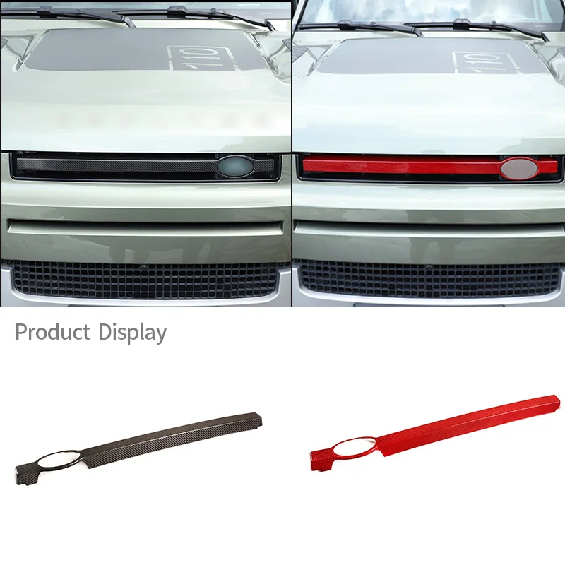 

For Land Rover Defender 90 110 20-22 Real Carbon Fiber Decoration Car Bumper Front Middle Grid Grille Trim Paste Car Accessories