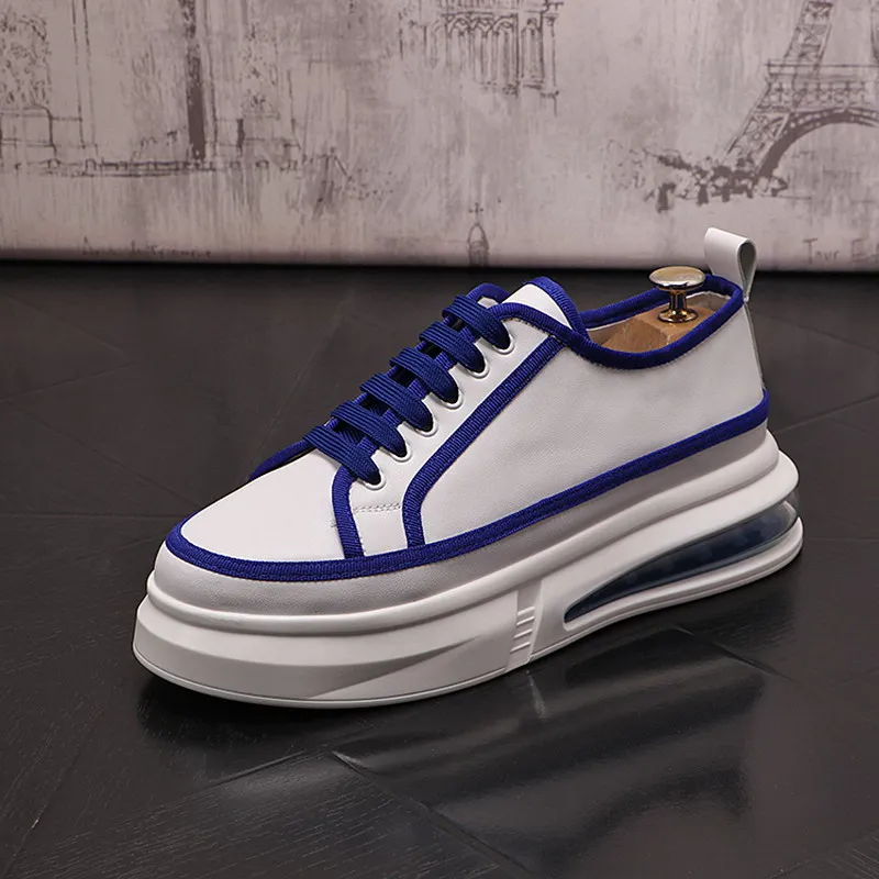 

British Fashion Mens Casual Comfort Shoes Height Increasing Round Toe Flat Platform Male Street Daily Sport Chaussure ERRFC