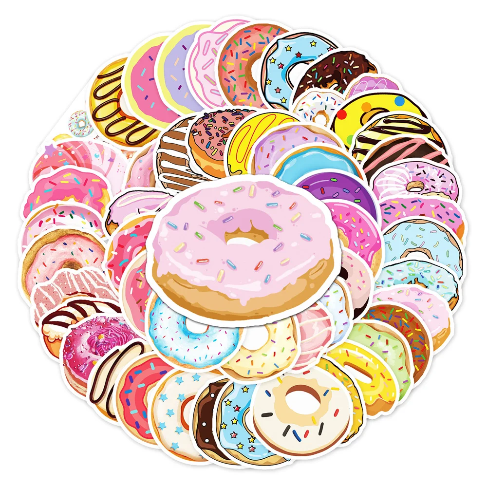 

10/30/50 шт., водонепроницаемые наклейки в виде пончиков