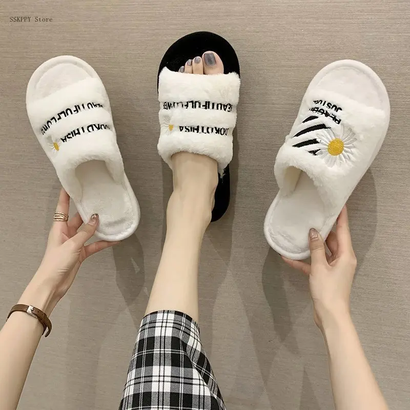 

Cotton Slippers Female 2022 Autumn and Winter New Style Indoor Household Cute Warm Home Comfortable Plush Slippers Ladies