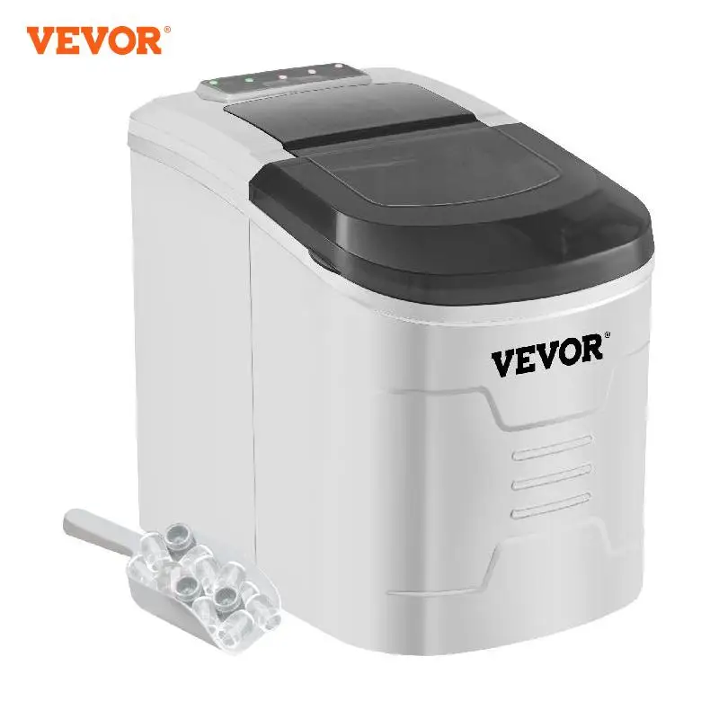 

VEVOR электрическая льдогенератор 12 кг/18 кг на 24 часа автоматическая ручная машина для наполнения водой портативная пуля/кубический льдогене...