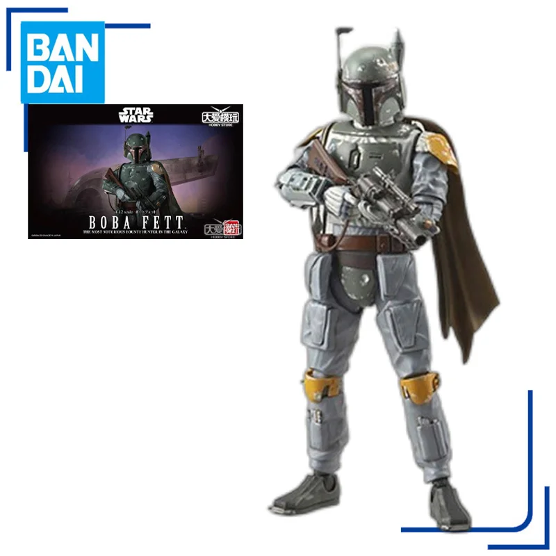 

Bandai Original STARWARS The Mandalorian Bobafit 1/12 Anime Action Figure Assembly Model Toys Collectible Model Ornaments