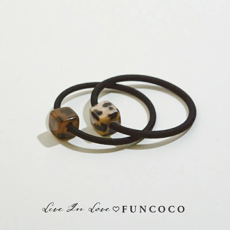 

Leopard Print Cube Seamless Rubber Band Headwear Hair Ring Hair Rope Hair Rope High Elastic Tie Hair