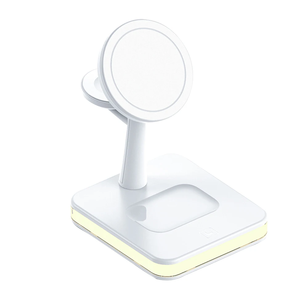 

25W Magnetic Wireless Charger For iPhone 13 For iWatch For Airpods PD QC3.0 USB Fast Charging Brackets Station With Night Light