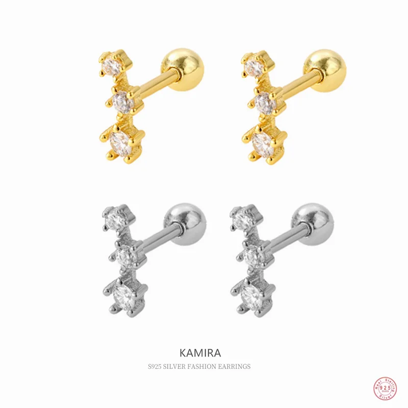 

Женские серьги-гвоздики из серебра 925 пробы, с цирконом