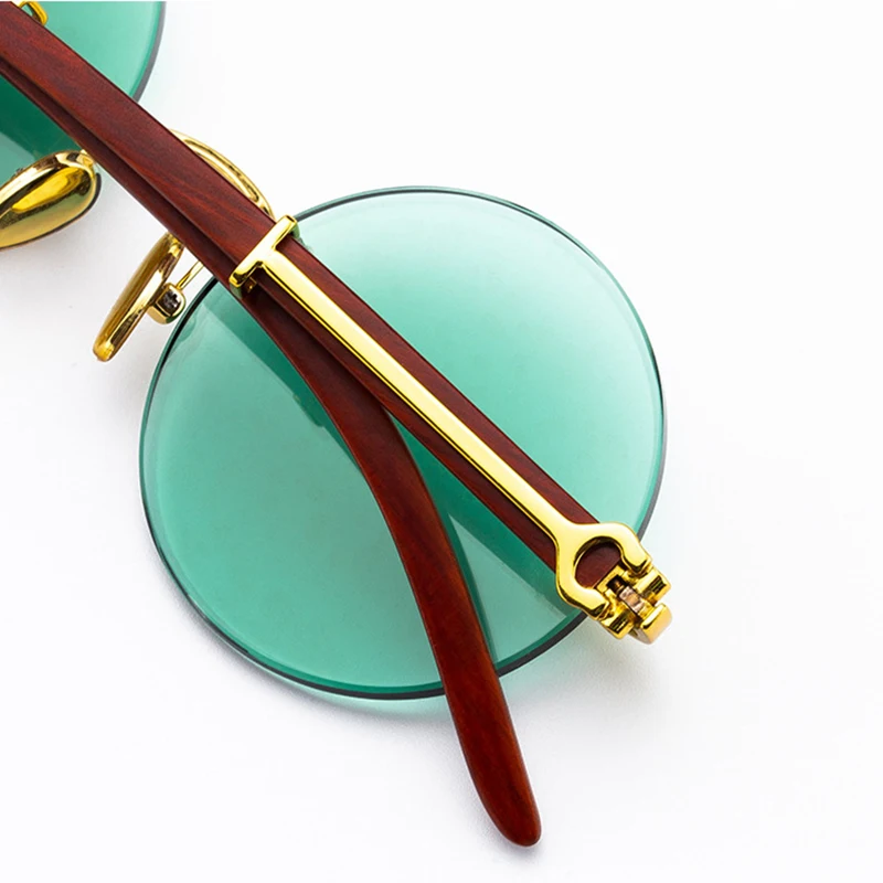 Женские круглые солнцезащитные очки без оправы в стиле ретро