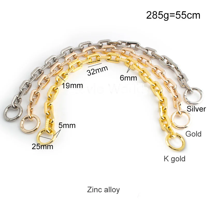 30-60-100-120cm 19mm Metal Bag Chain O Ring Luxury Bags For Handbags Shoulder Purse Crossbody Strap DIY Replacement Accessories