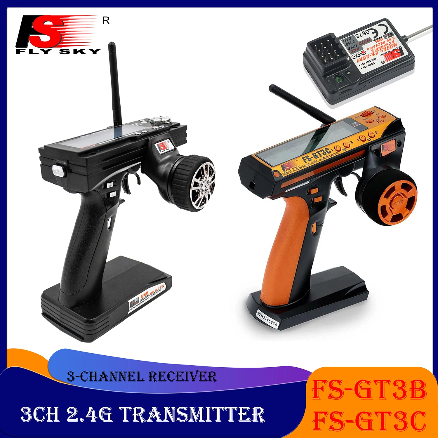 FLYSKY 3CH передатчик Φ 2,4G пульт дистанционного управления с ЖК-подсветкой и трехканальным приемником для радиоуправляемого автомобиля лодки FLYSKY 3CH передатчик Φ 2,4G пульт дистанционного управления с ЖК-подсветкой и трехканальным приемником для радиоуправляемого автомобиля лодки
