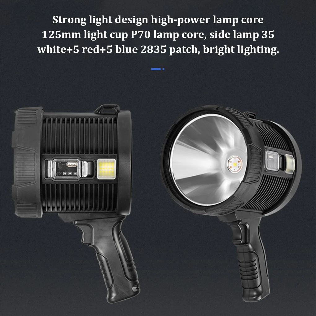 

Flashlight Solar Rechargeable Torch Searching Working Lantern Work Light Household Bright Lamp Tent Warning T6 Light