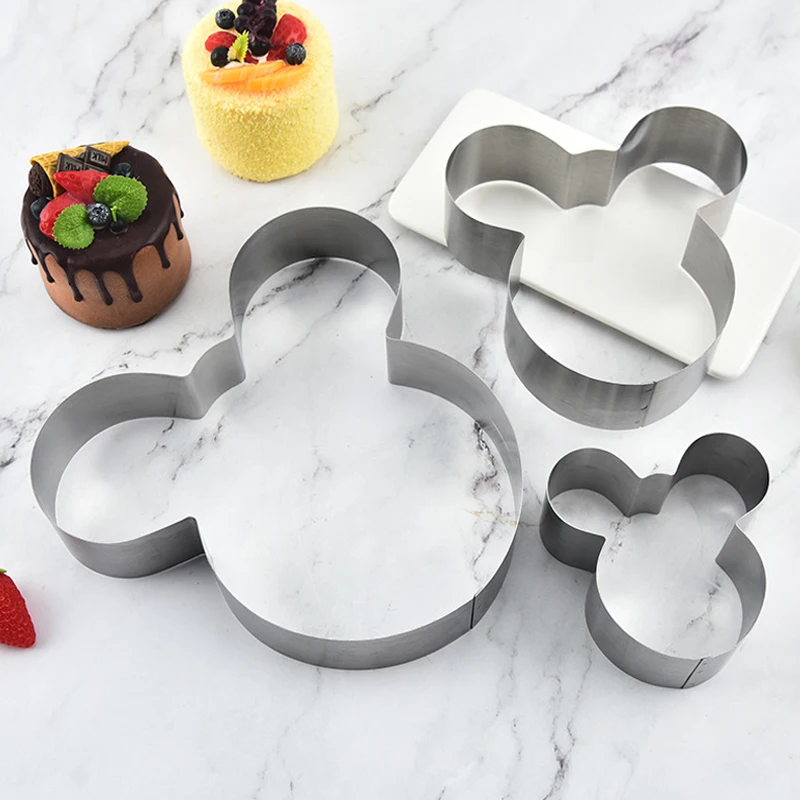 

3Pcs Mouse Cookie Cutter Baking Pastry Bakeware Stainless Steel Cake Chocolate Mould Biscuit Stamp Kitchen Accessory Decorating