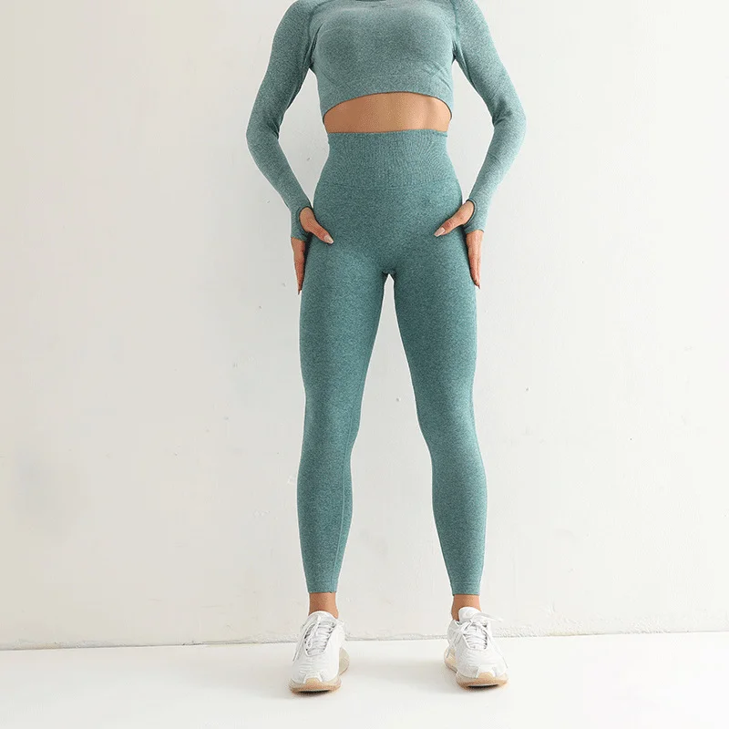 Fitness Women Sport Seamless High Waist Elastic Solid Yoga Leggings Gym Trainning Joggings Pants Female Workout Push Up