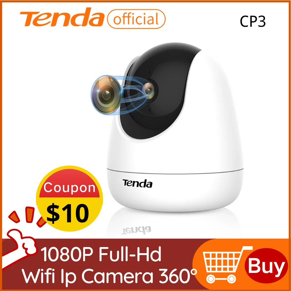  Ip-камера Tenda Cp3, 1080P Full-Hd, 2 МП, Wi-Fi 