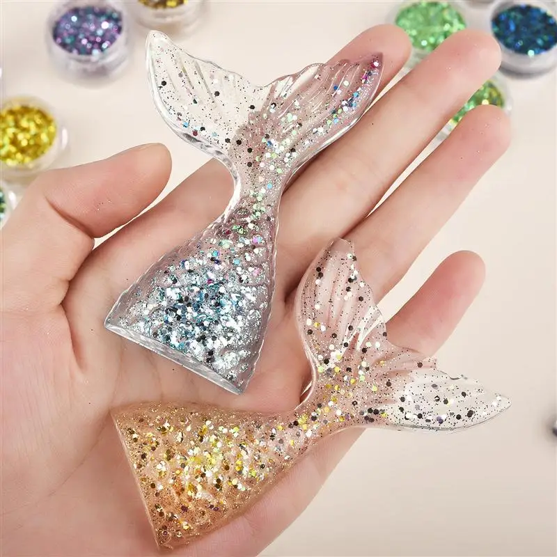 6 ячеек/комплектов золотых листьев хлопья блестки эпоксидные смолы наполняющие