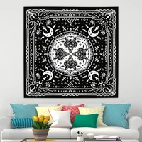 black tapestry wolf moon background wall hanging lonely wolf howled tapestry home decor beach mat animals wolf tapestry