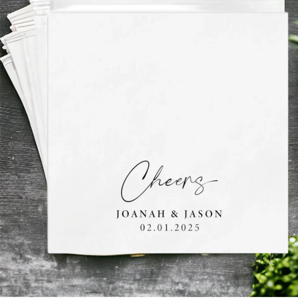 50 шт. персонализированные бумажные салфетки на годовщину свадьбы и помолвку с