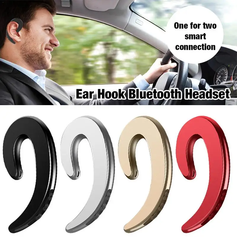 

Earhook Earphone Waterproof Wireless Headphones With Mic Noise Cancelling Mini Ear Hooks 3D Stereo Music Earbuds For Phone Calls