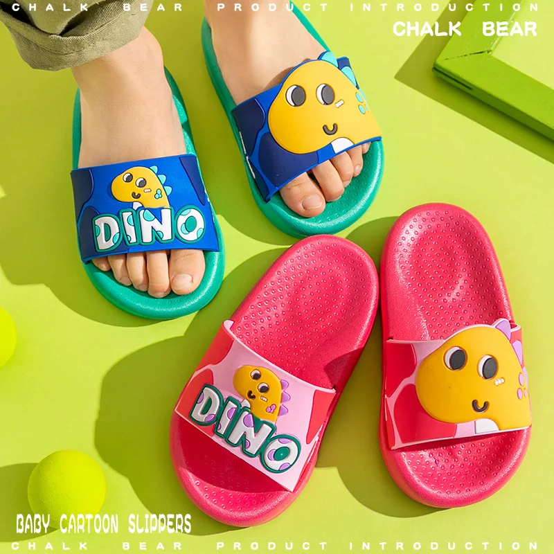 

Cute Cartoon Boys Girls Sandals Slippers For Kids Soft Sole PVC Non Slip Indoor Home Outdoor Children Baby Slides Summer Shoes