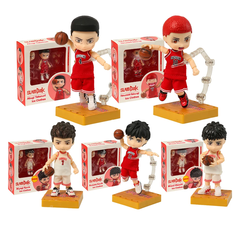 

12cm SLAM DUNK Kaede Rukawa Sakuragi Hanamichi Ryota Miyagi Hisashi Mitsui Akagi Takenori Q Anime Action Figure Model Toy