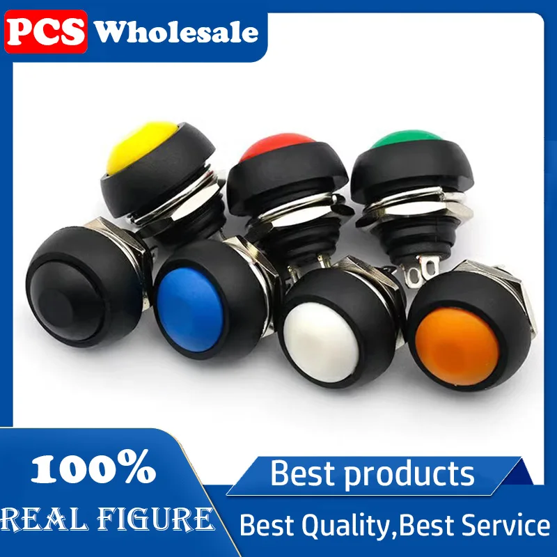 

5PCS Small button switch round waterproof button switch PBS - 33 b unlocked since the reset the horn switch 12 mm