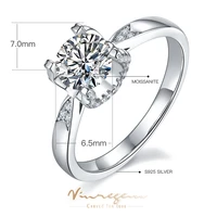 vinregem 925 sterling silver 1ct colorful d moissanite wedding ring for women gift 100 pass test diamond with gra drop shipping