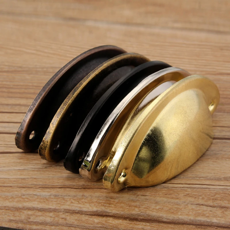 

Retro Metal Kitchen Drawer Cabinet Door Handle Furniture Knobs Hardware Cupboard Antique Iron Shell Pull Handles