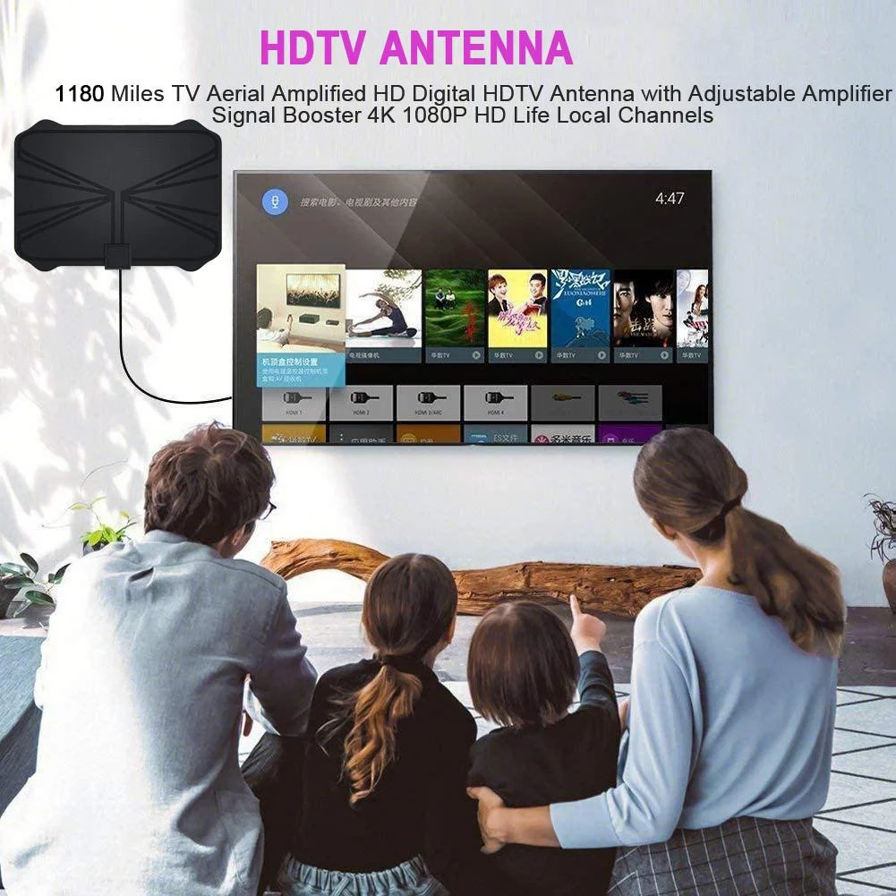 

TV Antenna 4K 8K 1080p High Gain HD TV DTV Box Digital EU Test 3000 Miles Booster