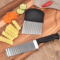stainless steel potato chip slicer vegetable fruit wave slicer knife potato cutter chopper french fry maker kitchen accessories