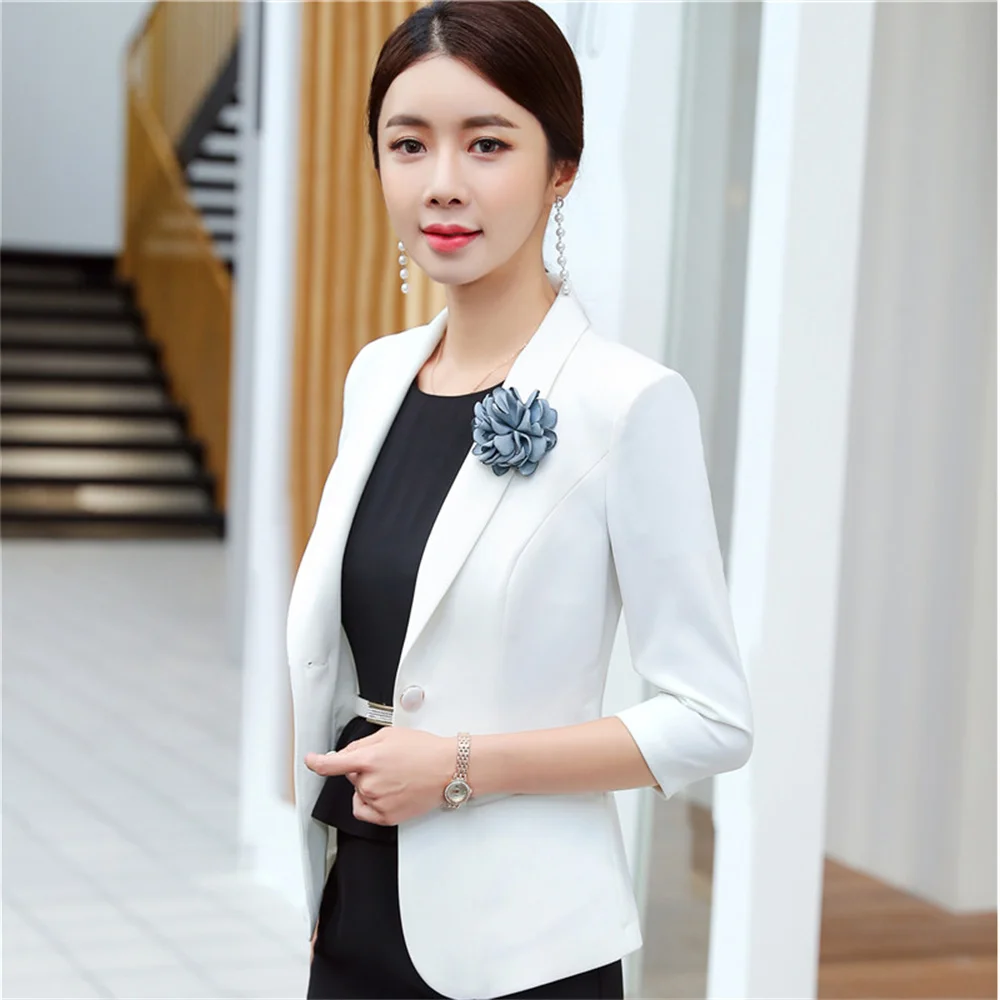 Women Formal Blazer 2023 New in Female Fashion Half Sleeve Slim Jacket Elegant Business Office Ladies External clothes