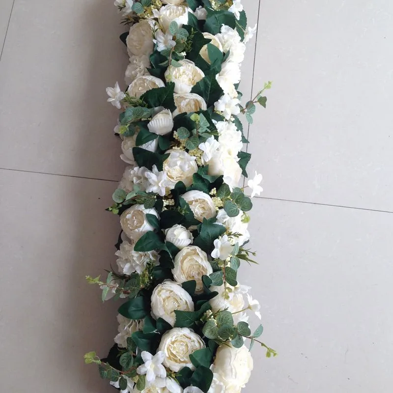 

50/100CM DIY Wedding Flower Row Wall Arrangement Supplies Peony Rose Artificial Flower Row Decoration Wedding Iron Arch Flower