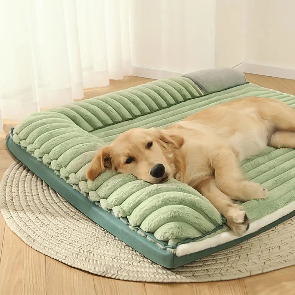 

Pet Dog Sleeping Mat Large Space Removable Washable Soft Comfortable Bed With Pillow Pet Supplies