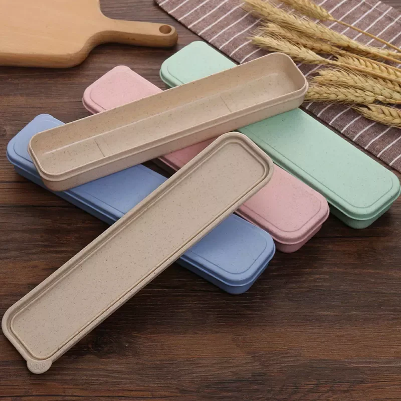 

New in PP Portable Travel Tableware Storage Box Case Food Grade Dinnerware Kitchen Fork Spoon Box For Kid School Cutlery