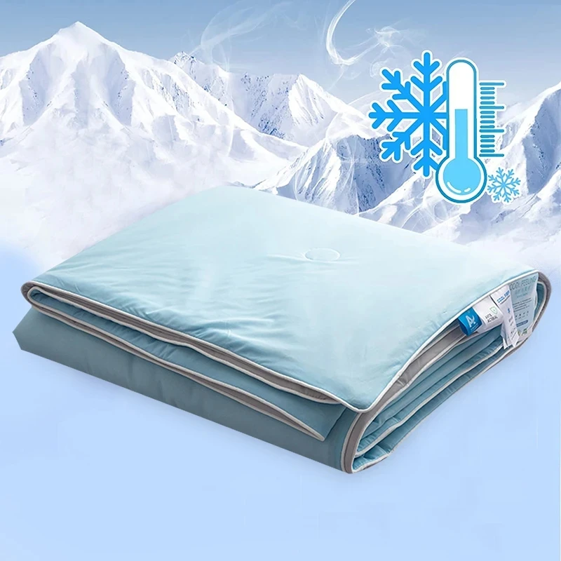 

With Side Lightweight Bed Cooled Double Condition Comforter Air Cooling & Blanket For Summer Cold Cooling Quilt Fabric Silky
