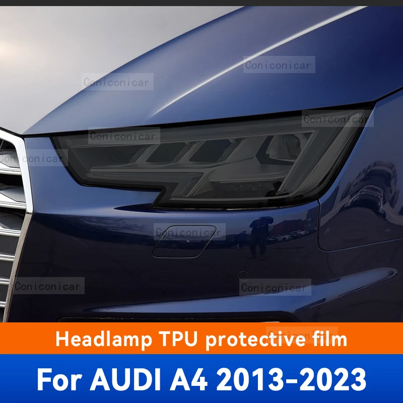 

Car Headlights Protective Film Front Headlamp Cover Smoked Black TPU Film Accessories Sticker For AUDI A4 B8 B9 2013-2023 2022