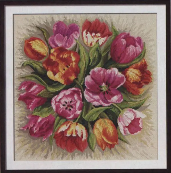 

blooming - colorful tulips 49-49 counted 16CT 14CT 18CT DIY Cross Stitch Sets Chinese Cross-stitch Kits Embroidery Needlework