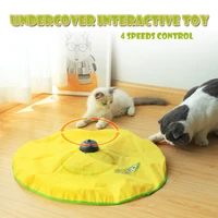 4 speeds automatic funny cat toys electric motion undercover fabric moving mouse feather interactive toy for cat kitty pet toy