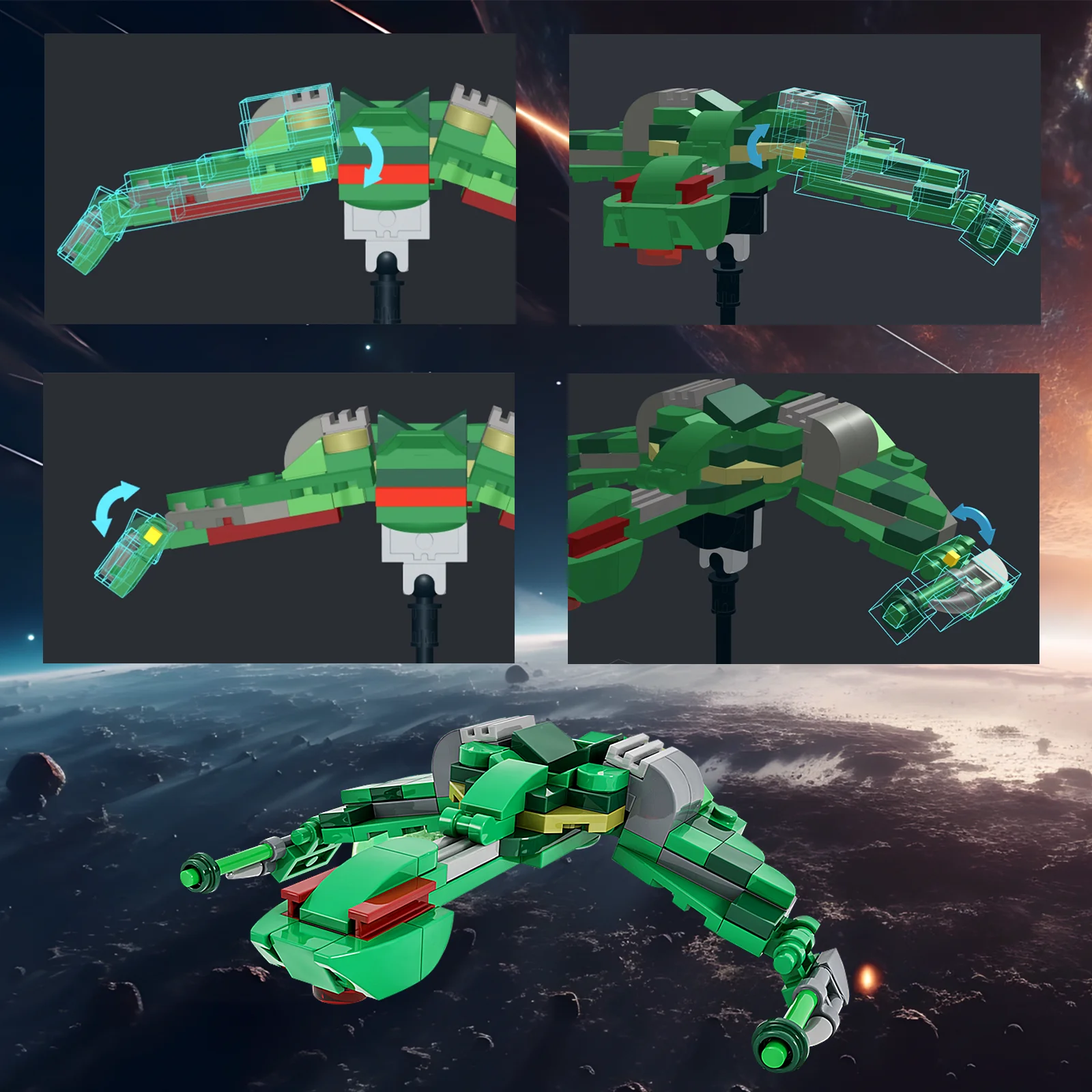 100 шт. строительные блоки Raptor Spacecraft интересные развлекательные групповые игрушки