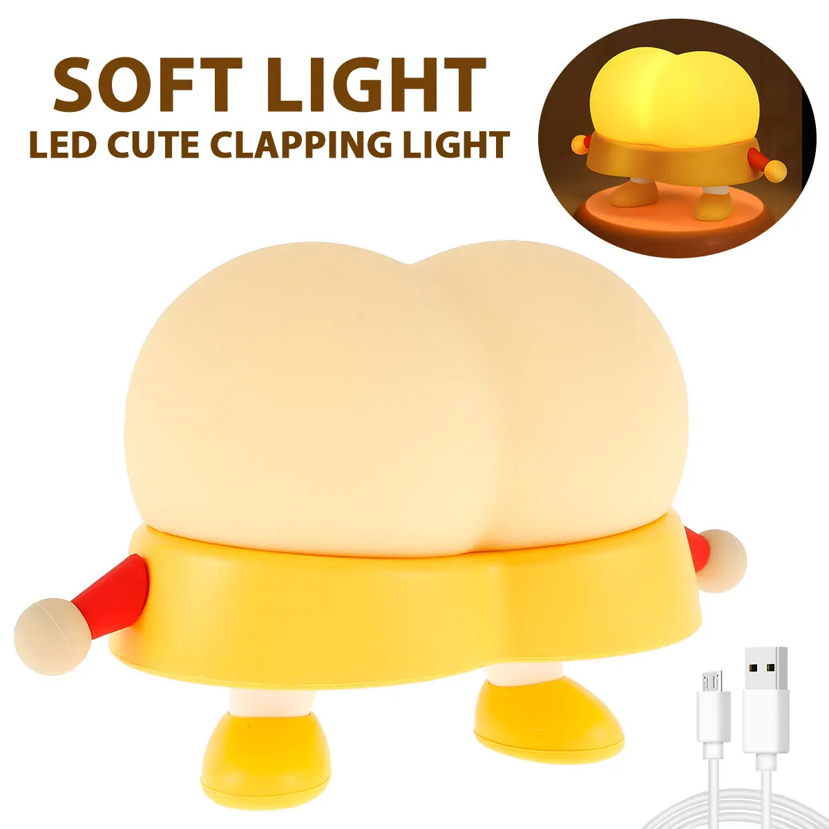 

Силиконовая детская лампа с таймером, 500 мАч, 3 режима