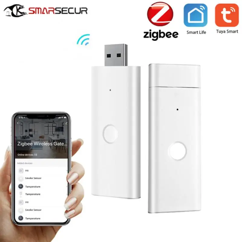 

Шлюз USB Aubess Tuya для умного дома, сетчатый USB-ключ Zigbeee, беспроводной хаб Zigbee, мост, дистанционное управление через приложение Smart Life