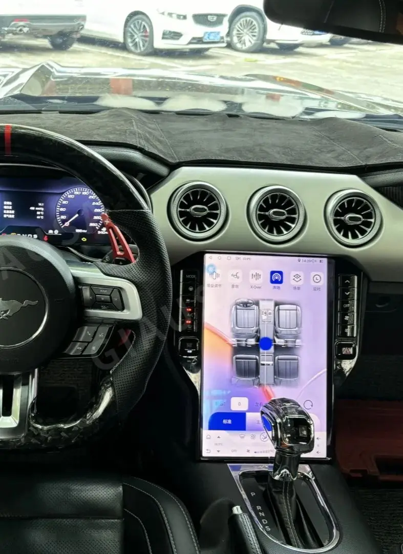 Фото 14,5-дюймовый Android CarPlay автомобильный радиоприемник для Ford Mustang с сенсорным экраном, мультимедийный плеер, GPS-навигация, автомобильные аксессуары/головное устройство/GPS №5