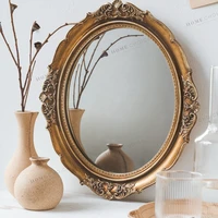 european classical wall mirror carved home retro wall mounted mirror elegant makeup bathroom wandspiegel hallway mirror gift