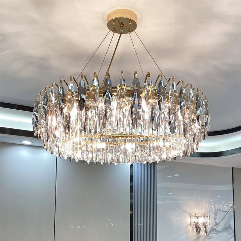

2023 Modern Luxury Chandelier Lighting Crystal Chandeliers Indoor Lustre E14 LED Island Pendant Lamp For Living Room bedroom
