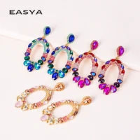 new crystal earrings simple and elegant dangle earrings for women high quality fashion rhinestones jewelry accessories wholesale
